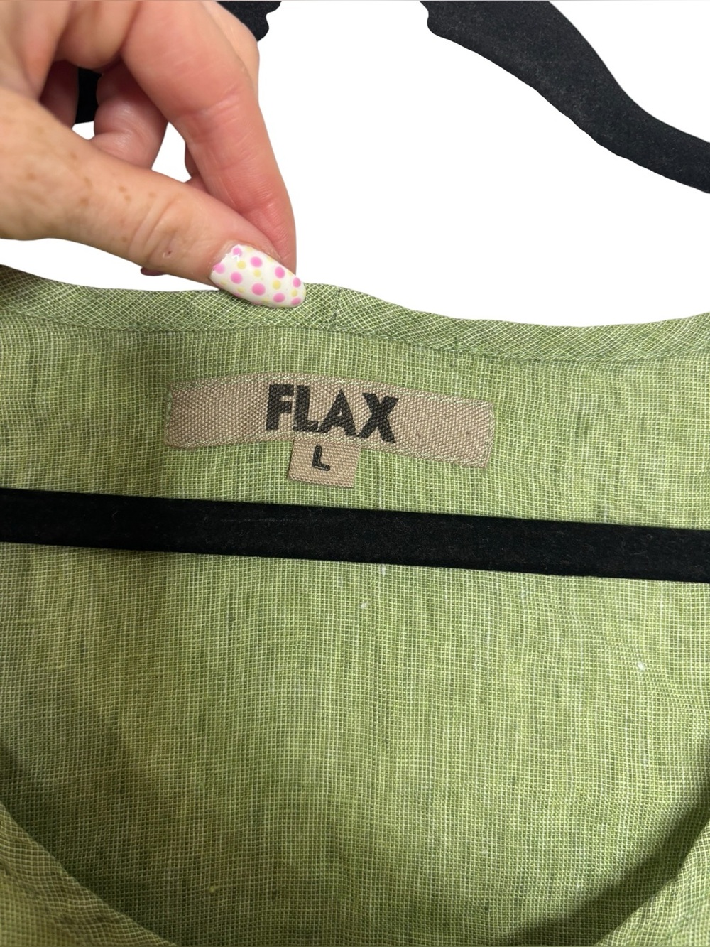 Flax Linen Green Sleeveless Tank Top Tunic Size Large Lagenlook Minimalist - Picture 4 of 10